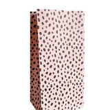 Kraft papieren zakken (L) roze dots - 5 stuks