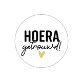 Sluitsticker hoera getrouwd - 10 stuks