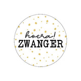 Sluitsticker hoera zwanger - 10 stuks